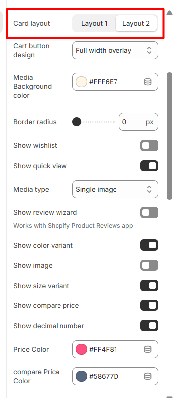 Product Card Layout